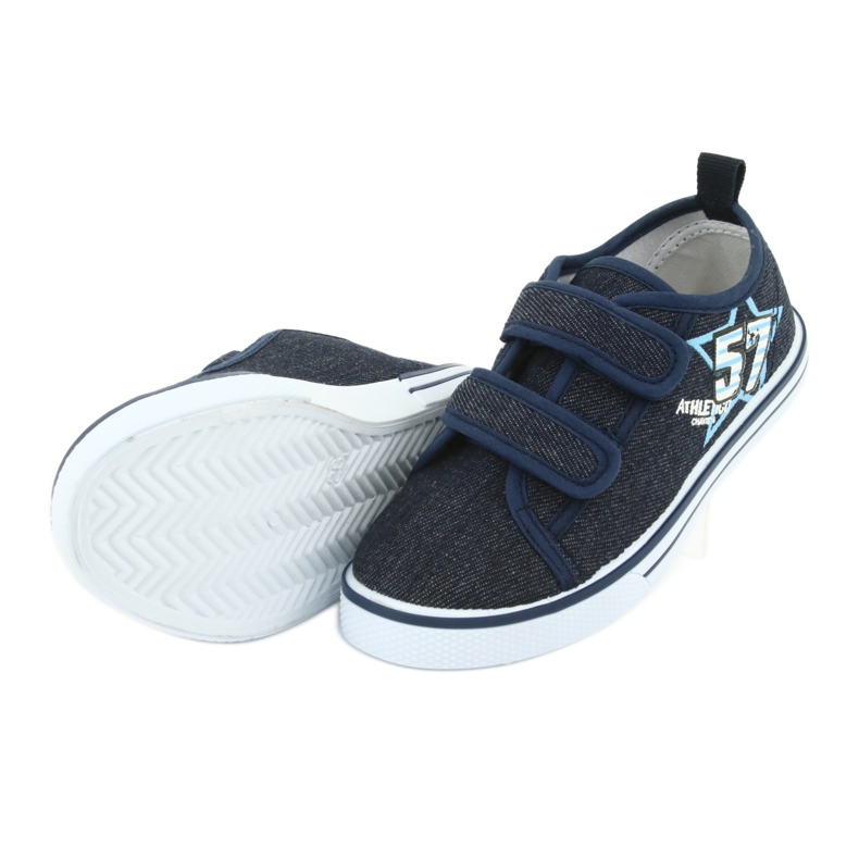 Sneakers con velcro Atletico jeans blu navy 5