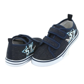 Sneakers con velcro Atletico jeans blu navy 4