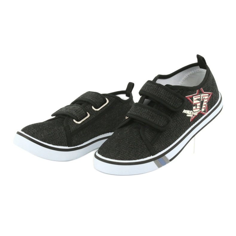 Sneakers con velcro Atletico jeans nero 3