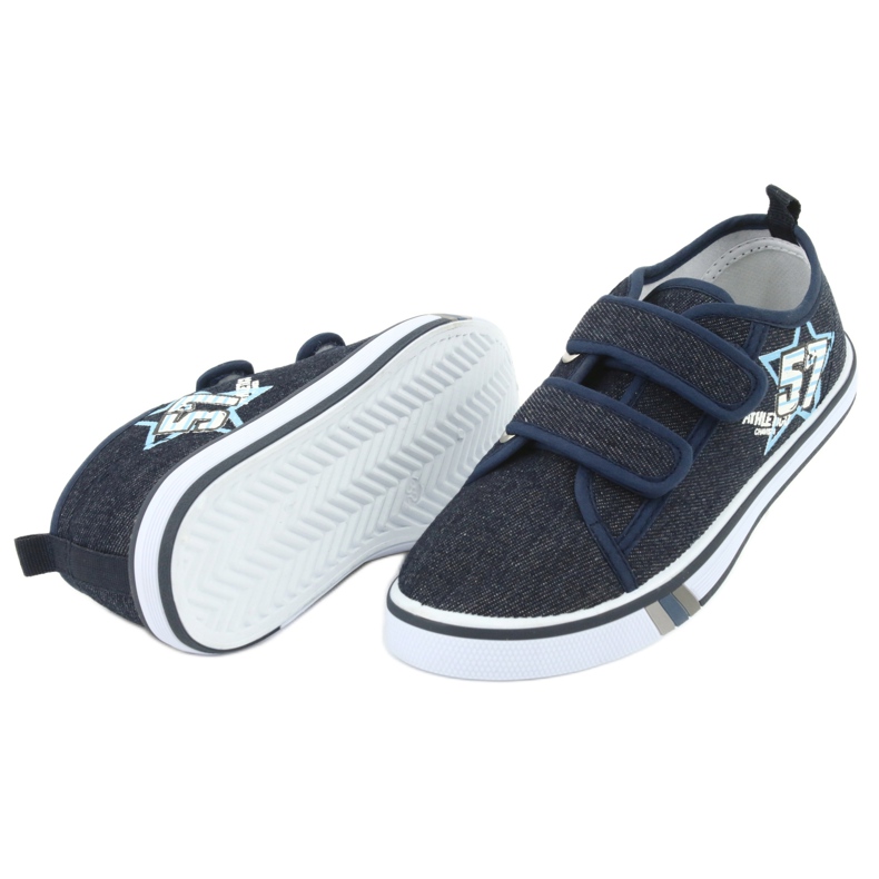 Sneakers con velcro Atletico jeans blu navy 5