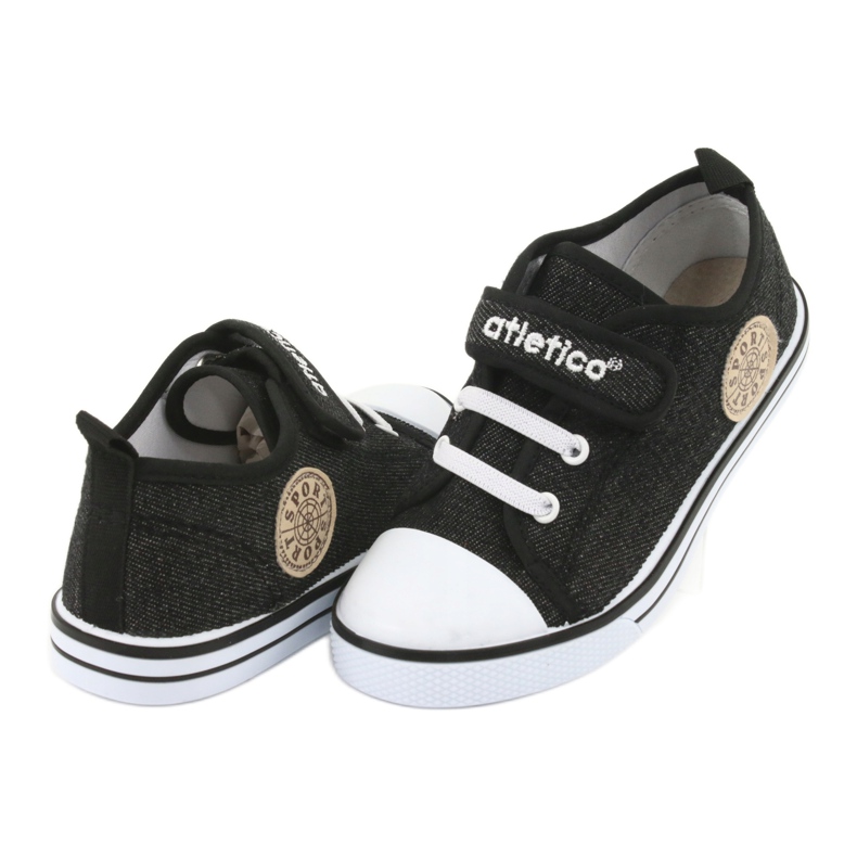 Sneakers con inserto in pelle Atletico BSM029 nero 4