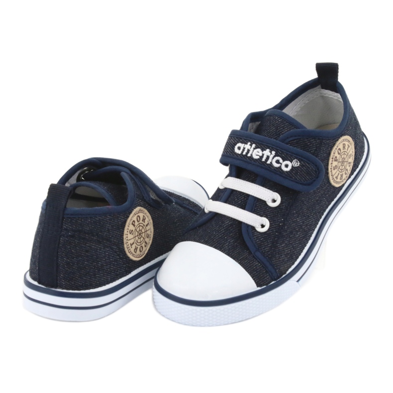 Sneakers con inserto in pelle Atletico BSM029 blu navy 4