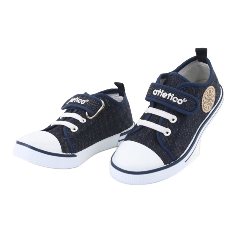 Sneakers con inserto in pelle Atletico BSM029 blu navy 3