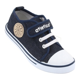 Sneakers con inserto in pelle Atletico BSM029 blu navy 1