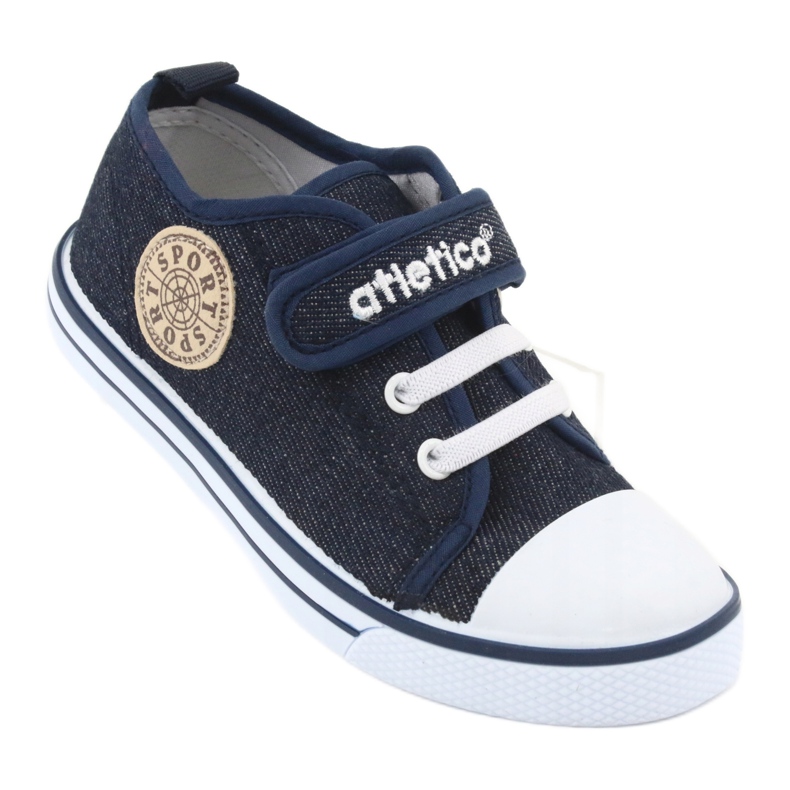 Sneakers con inserto in pelle Atletico BSM029 blu navy 1