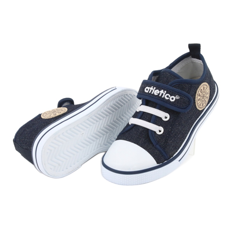 Sneakers con inserto in pelle Atletico BSM029 blu navy 5