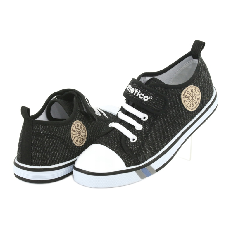 Sneakers con inserto in pelle Atletico BSM029 nero 4