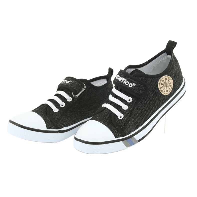 Sneakers con inserto in pelle Atletico BSM029 nero 3