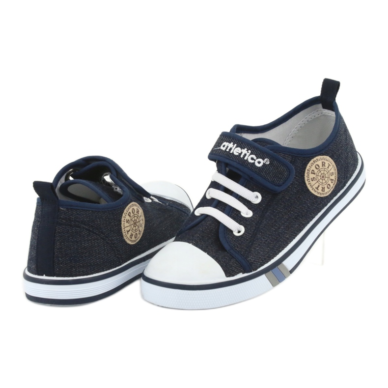 Sneakers con inserto in pelle Atletico blu navy jeans BSM029 4