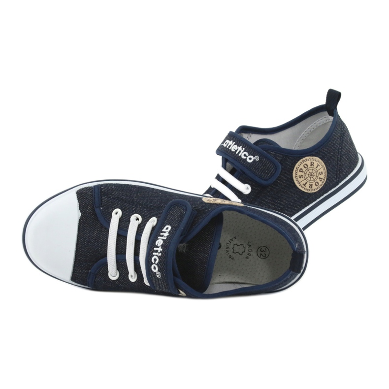 Sneakers con inserto in pelle Atletico blu navy jeans BSM029 6