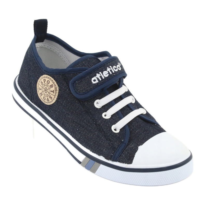Sneakers con inserto in pelle Atletico blu navy jeans BSM029 1