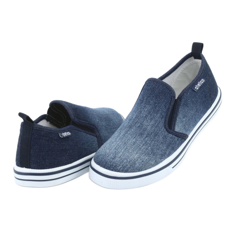 Sneakers slip-on in denim ATLETICO BAM060 da bambino blu 3