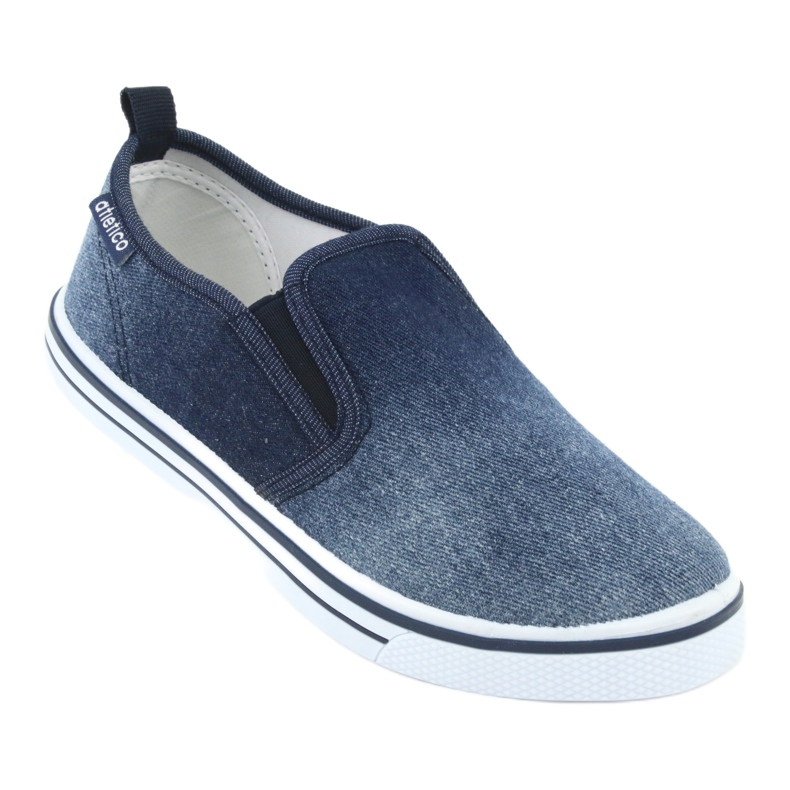 Sneakers slip-on in denim ATLETICO BAM060 da bambino blu 1