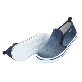 Sneakers slip-on in denim ATLETICO BAM060 da bambino blu 4