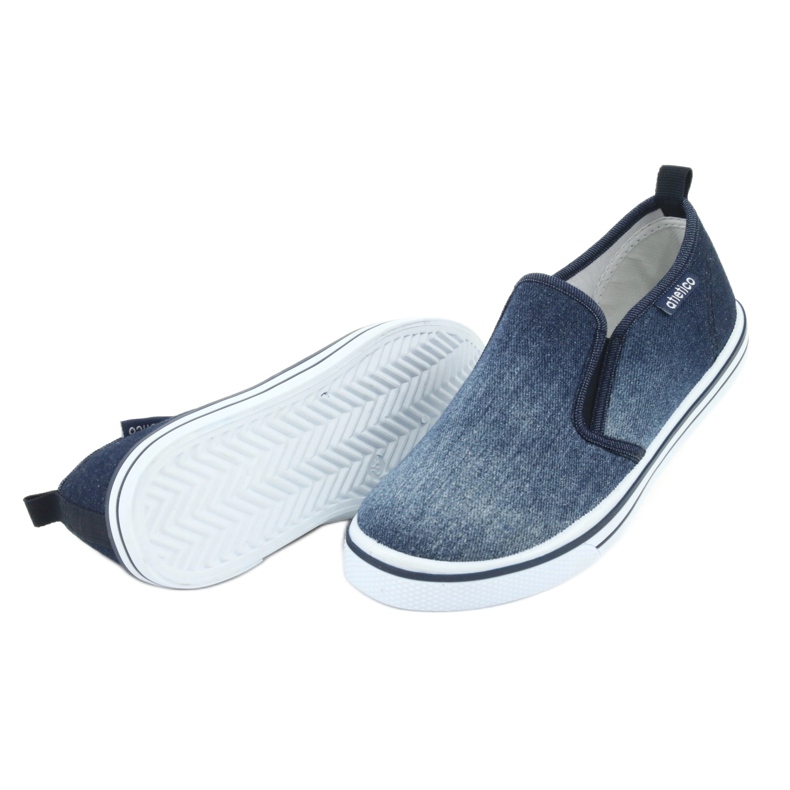 Sneakers slip-on in denim ATLETICO BAM060 da bambino blu 4