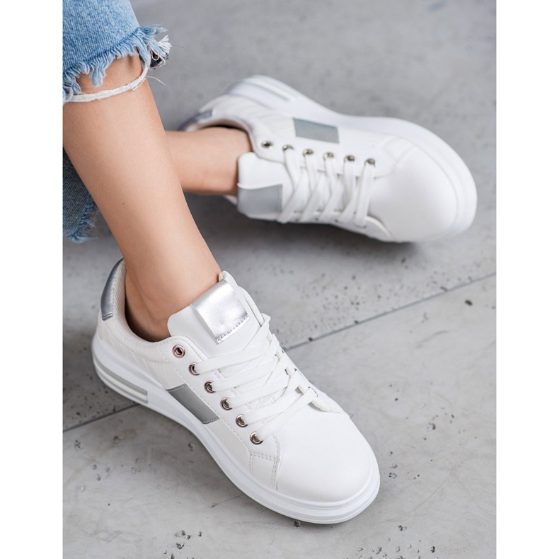 SHELOVET Scarpe sportive stringate bianca 1