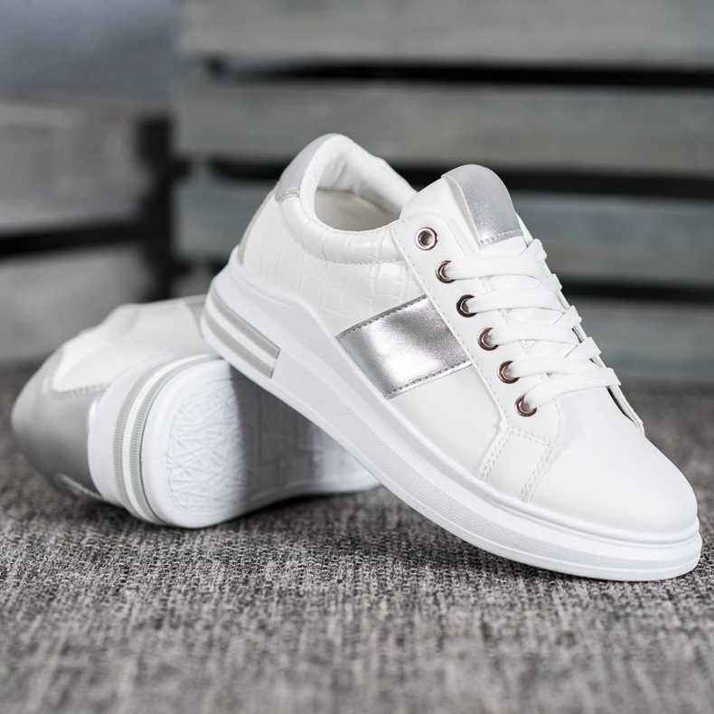 SHELOVET Scarpe sportive stringate bianca 2