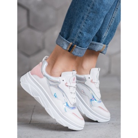 SHELOVET Scarpe da ginnastica bianche alla moda bianco multicolore 1