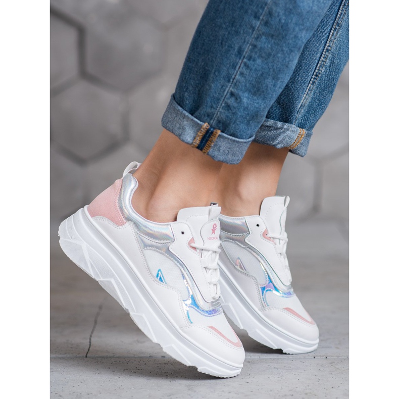 SHELOVET Scarpe da ginnastica bianche alla moda bianco multicolore 1