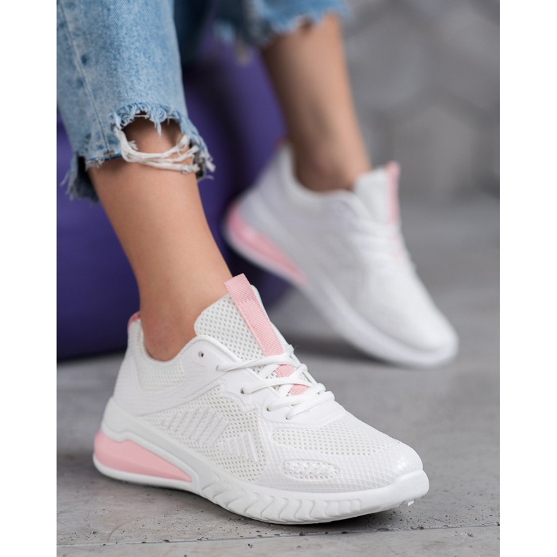 Ideal Shoes Scarpe allacciate con rete bianca 1