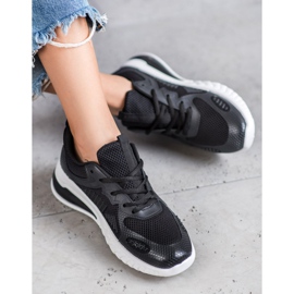 Ideal Shoes Scarpe allacciate con rete nero giallo 1