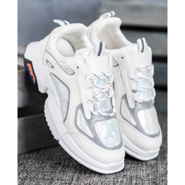 SHELOVET Sneakers sportive sulla piattaforma bianca multicolore 2