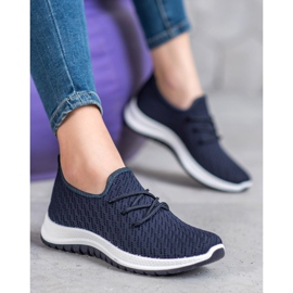SHELOVET Scarpe sportive traforate blu navy 2