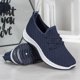 SHELOVET Scarpe sportive traforate blu navy 1