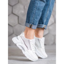 SHELOVET Sneakers Alla Moda Con Glitter bianca 1