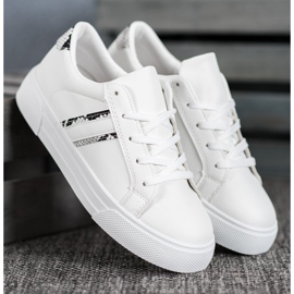 SHELOVET Scarpe sportive in ecopelle bianca 1