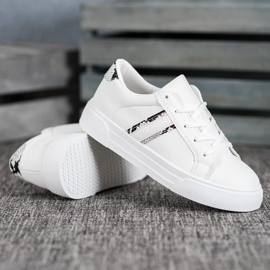 SHELOVET Scarpe sportive in ecopelle bianca 2