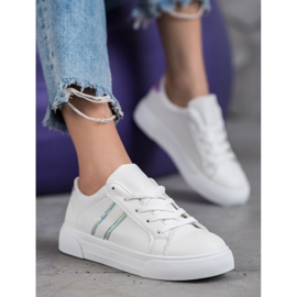 SHELOVET Scarpe sportive in ecopelle bianco 2