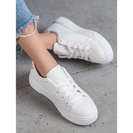 SHELOVET Scarpe sportive in ecopelle bianco 1