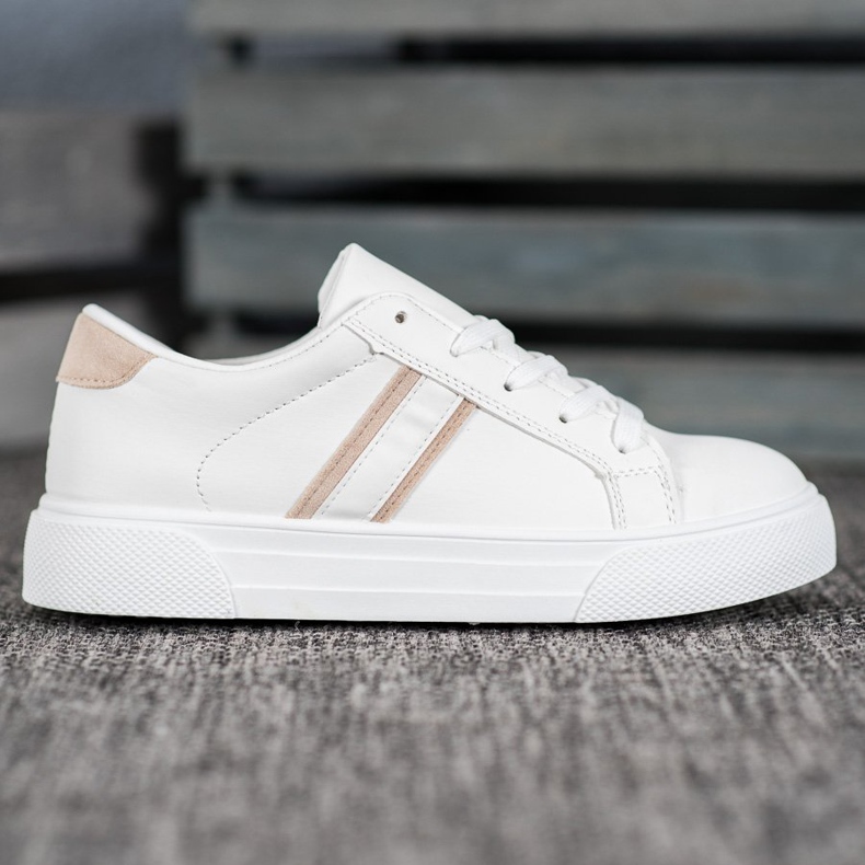 SHELOVET Scarpe sportive in ecopelle bianco 2