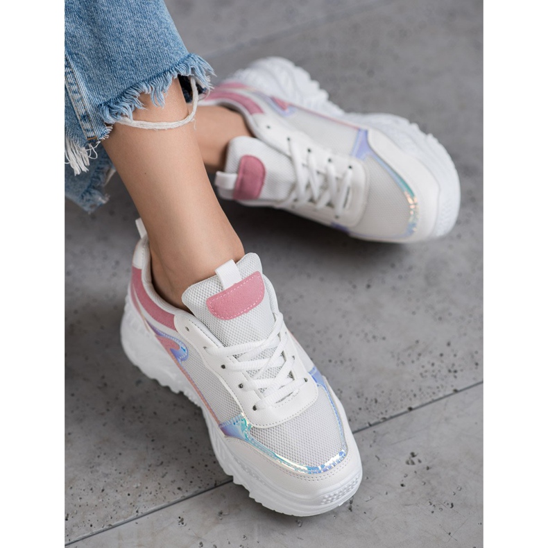 SHELOVET Sneakers Bianche Con Effetto Holo bianca multicolore 1