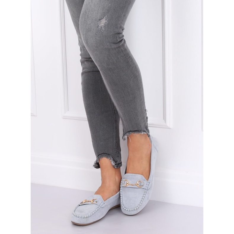 Mocassini in camoscio blu 77-192 Blu 1