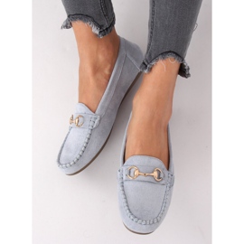 Mocassini in camoscio blu 77-192 Blu 2