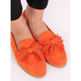 Mocassini da donna arancioni con frange T357P Arancione arancia 2