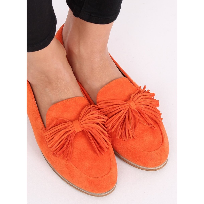 Mocassini da donna arancioni con frange T357P Arancione arancia 2