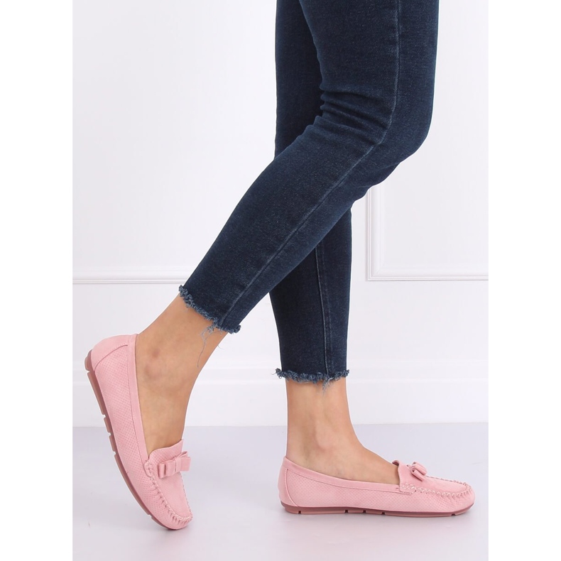 Mocassini in camoscio rosa 9F150 Pink 1