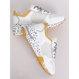 Bianco YL-22 Scarpe sportive gialle bianca 1