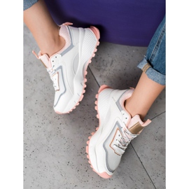 SHELOVET Sneakers Con Suola Rosa Chiaro bianca 1