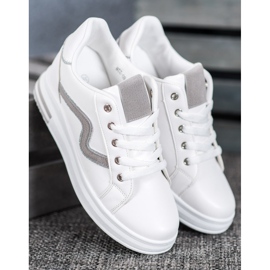 SHELOVET Scarpe sportive con zeppa nascosta bianca 1