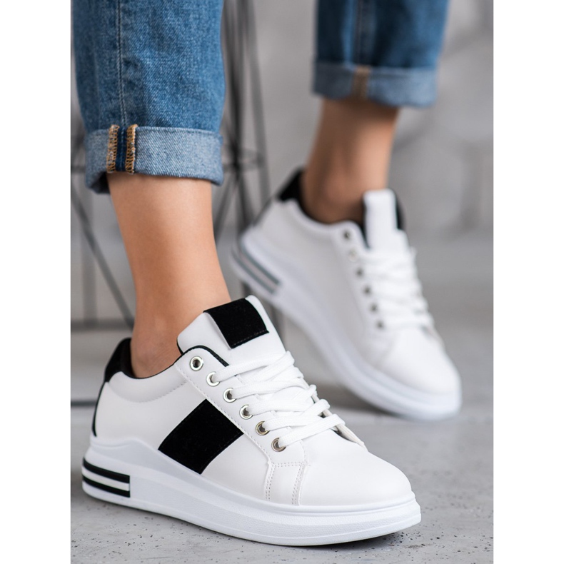 Weide Scarpe sportive con inserti neri bianco nero 2