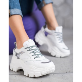 Weide Sneakers bianche sulla piattaforma bianco 2