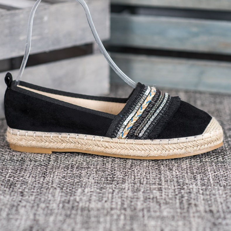 RTX WALK Espadrillas comode con ornamenti nero 1