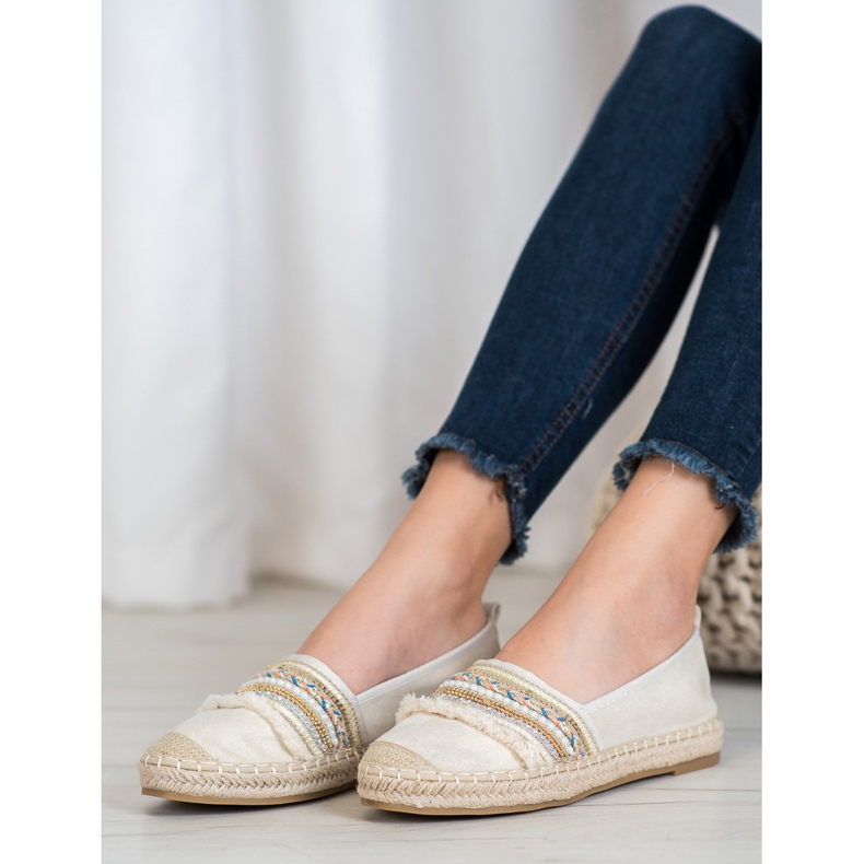 RTX WALK Espadrillas comode con ornamenti beige 2