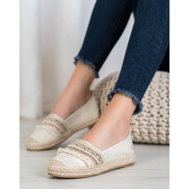 RTX WALK Espadrillas comode con ornamenti beige 1