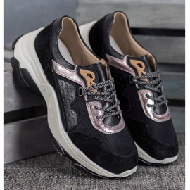Goodin Comode scarpe da ginnastica in pelle nero 1