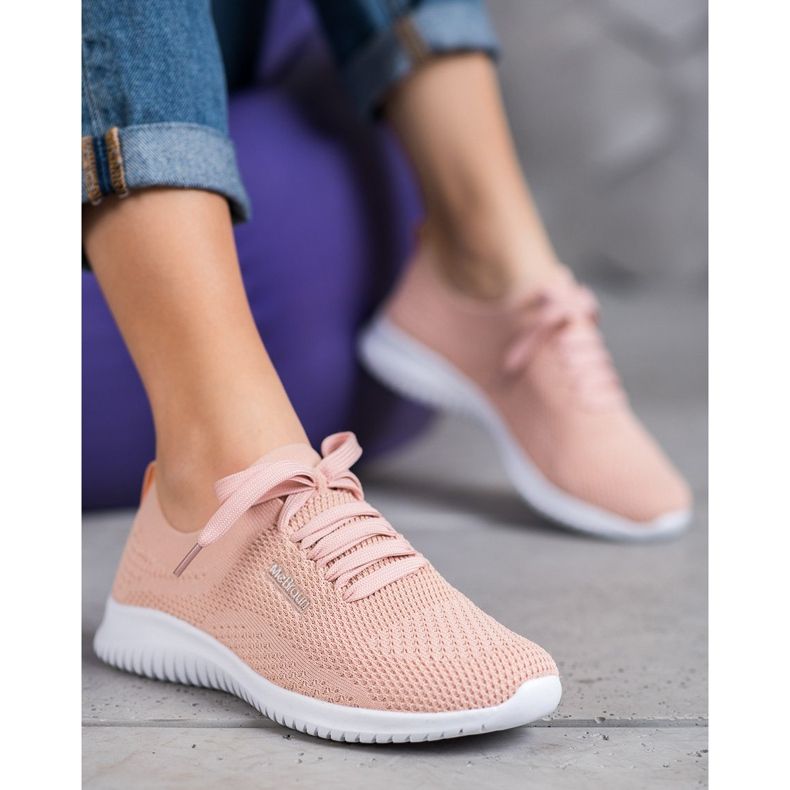 SHELOVET Scarpe in tessuto legate rosa 1
